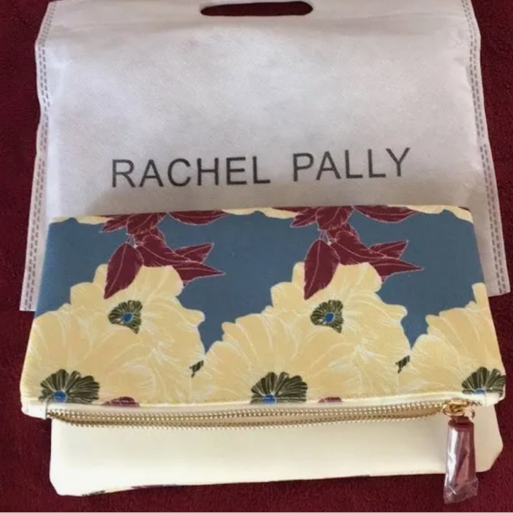 Rachel Pally Floral Clutch with Blue and Yellow Accents